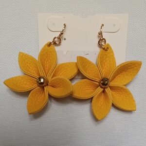 Elegant Yellow Floral Earrings